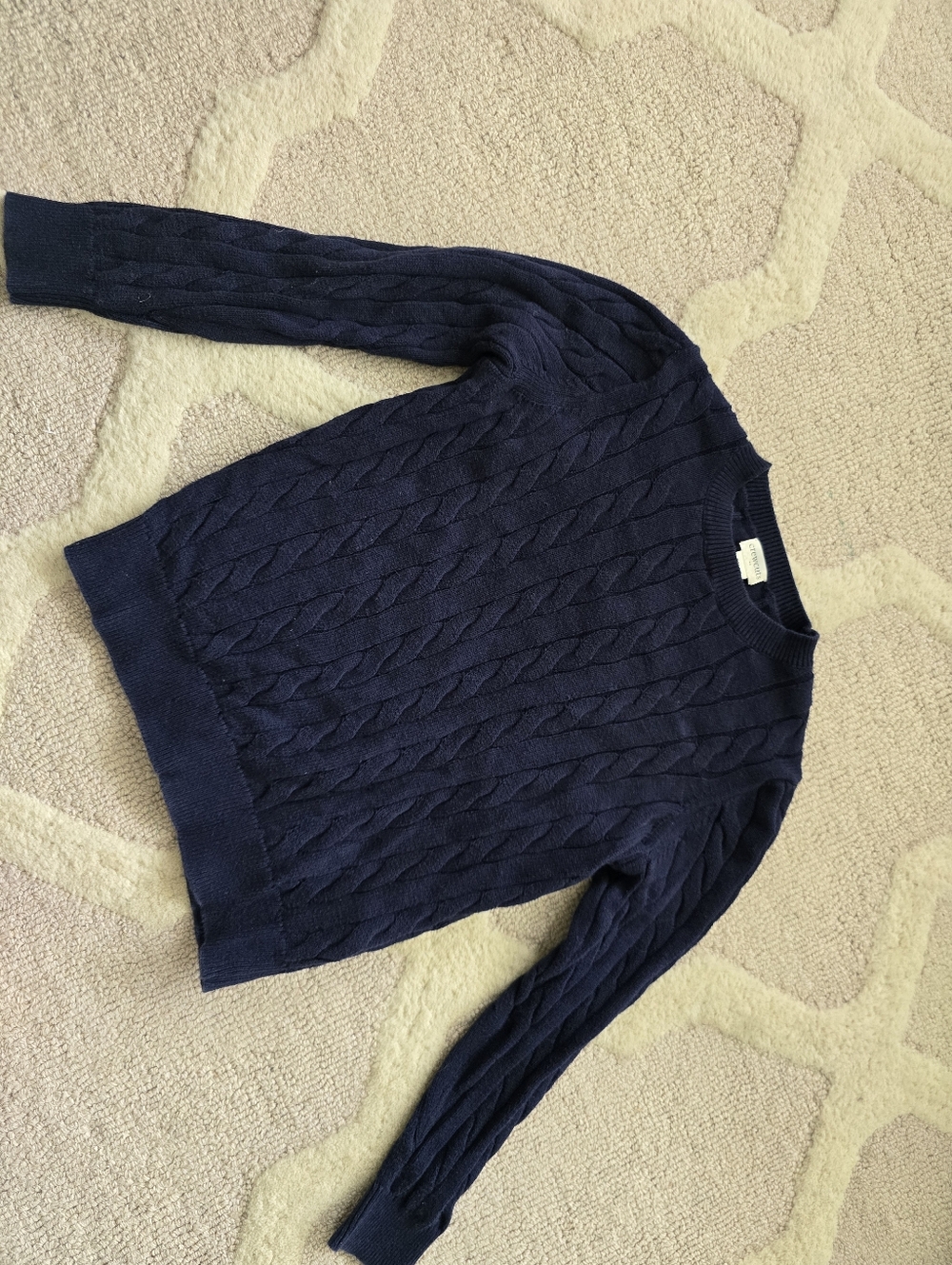 Crewcuts Classic Cable Knit Crewneck Sweater - Navy